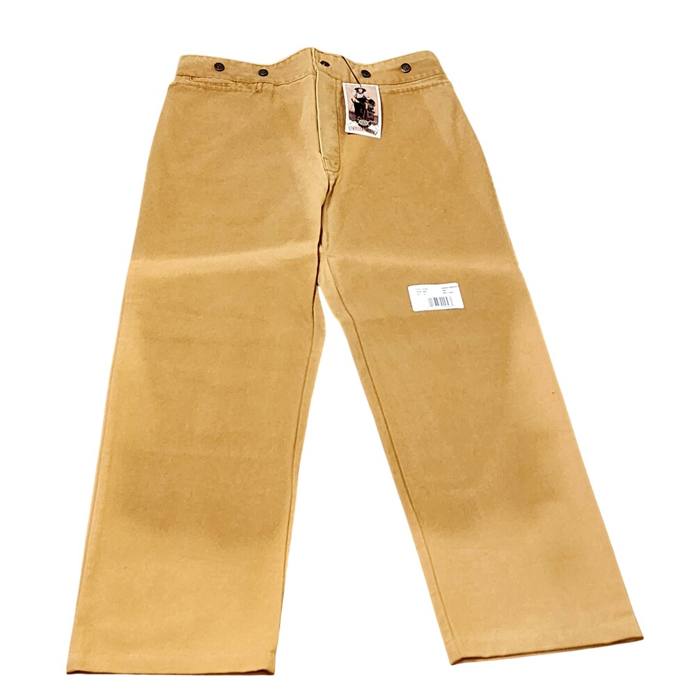 Wah Maker Frontier Canvas Pants Mens 38x30 Brown Canvas Adjustable Cowboy